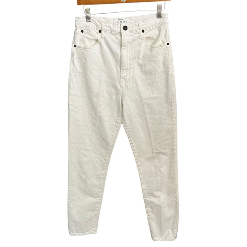 SLVRLAKE‎ Womens Beatnik High Rise Ankle Slim Jeans White Size 31